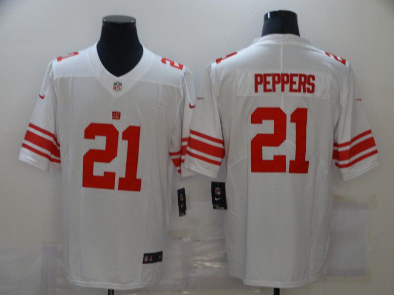 Men New York Giants 21 Peppers White red Nike Limited Vapor Untouchable NFL Jerseys